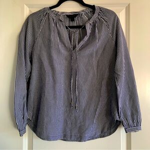 J.Crew Silk blue and white striped blouse